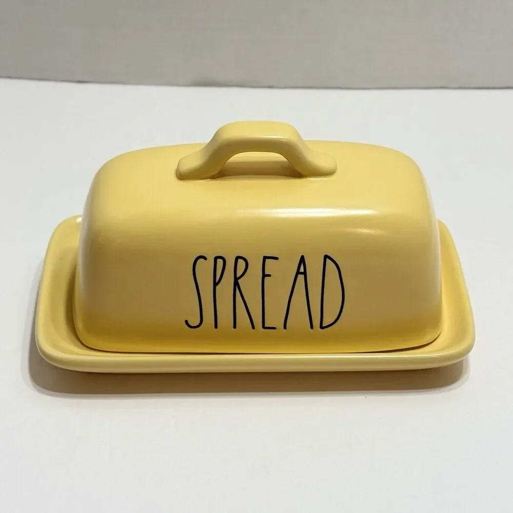 Rae Dunn Pottery “SPREAD” Large Butter Dish Artisan Collection By Magenta